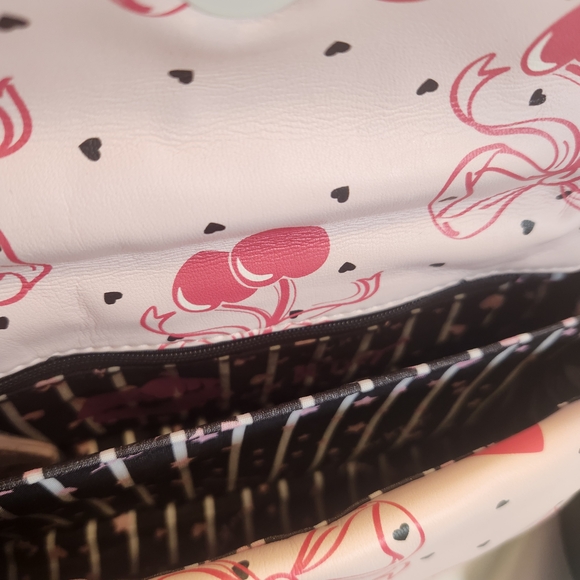 Betsey Johnson Luv Betsey Pink Bows Cherries Heart Shoulder/Crossbody Handbag - Picture 6 of 9